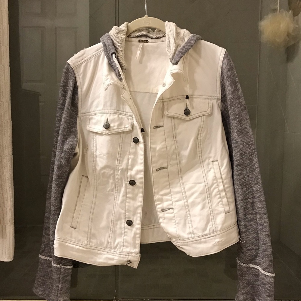 free people white jean jacket